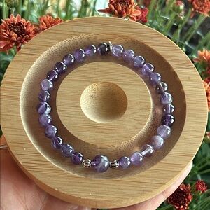 Handmade Amethyst Crystal Beaded Bracelet *